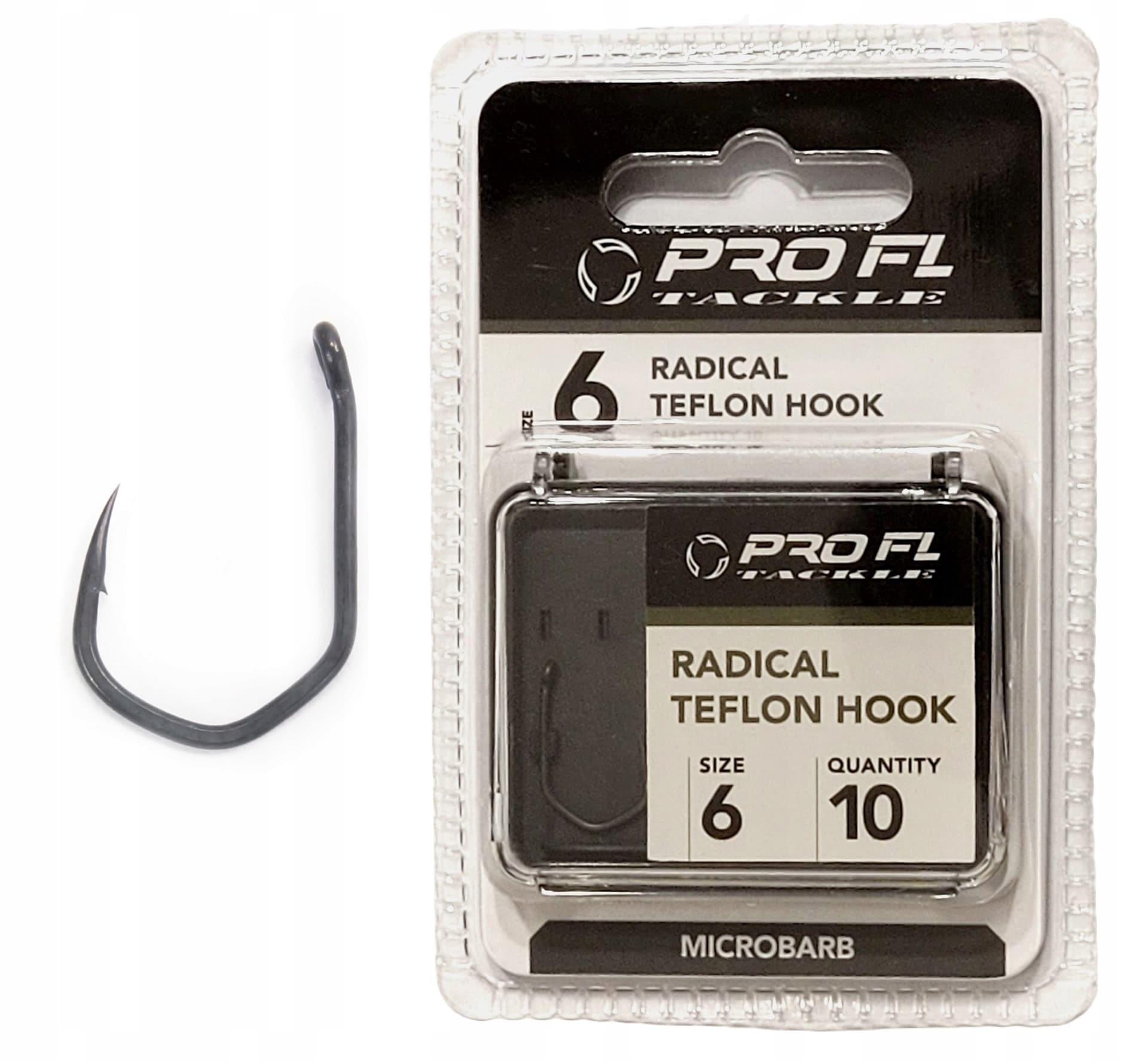 Pro FL Radical Teflon Carp Hooks Size 6 – 10 pcs