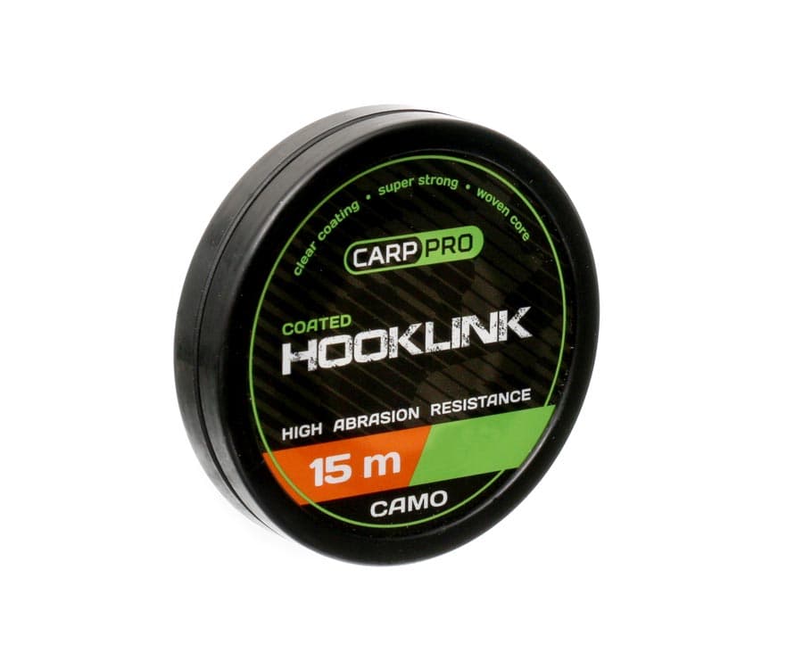 Carp Pro Soft Coated Hooklink Camo Leader Material, 15 m, 15 lb